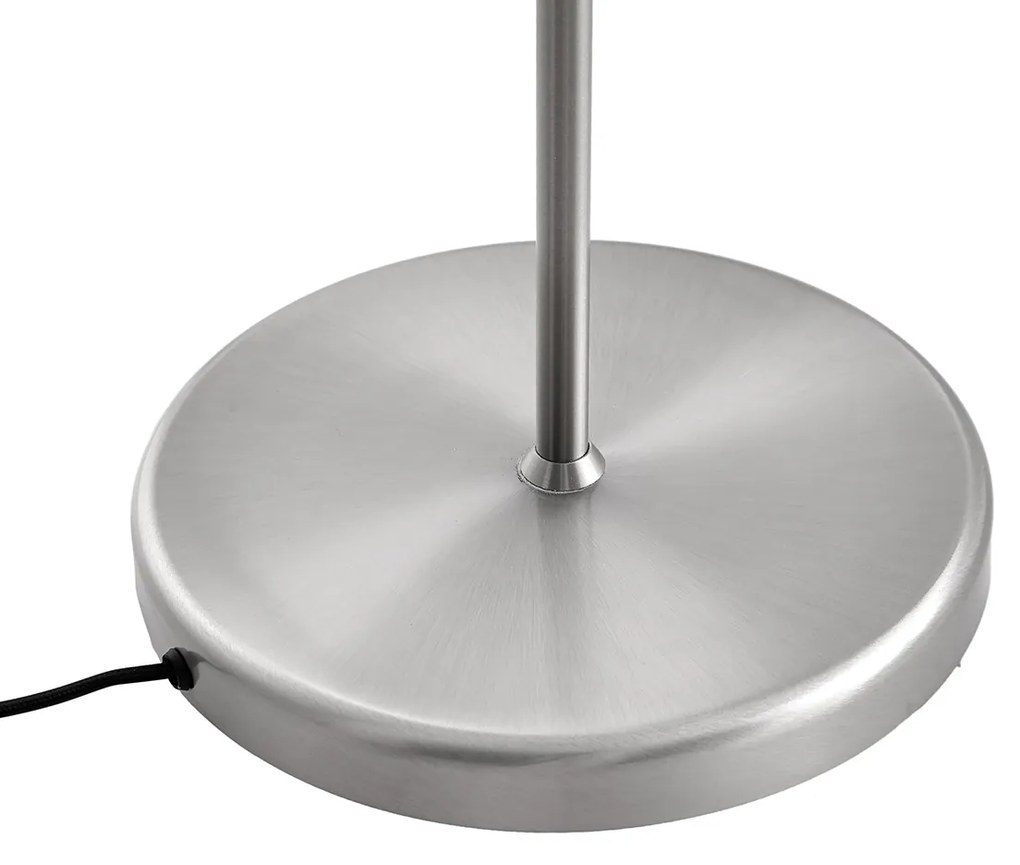 Подова лампа от стомана с бял абажур и регулируема лампа за четене - Ladas