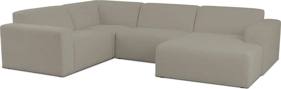Светлокафяв ъглов диван от букле ("U" форма) Roxy – Scandic