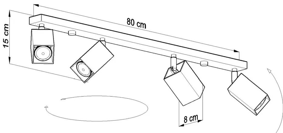 Бяло таванно осветително тяло Toscana - Sollux