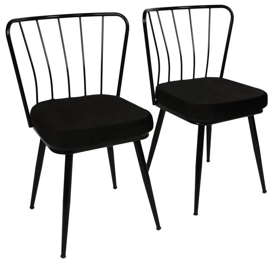 Черни метални трапезни столове в комплект от 2 броя Yildiz - Kalune Design