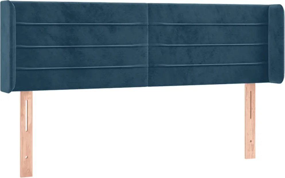 3118960 vidaXL Горна табла за легло, тъмносиня, 147x16x78/88 см, кадифе