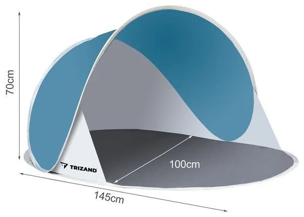 Плажна Палатка Trizand, Сгъваема, Допълнителни Крепежни Елементи, UV Защита