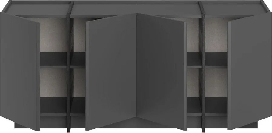 Антрацитен скрин с отвор за кабели 180x80x45 cm Dorma – Kalune Design