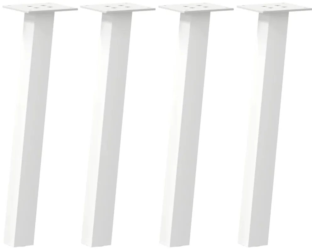 4012489 vidaXL Крака за масичка за кафе, 4 бр., бели, 42 см, стомана