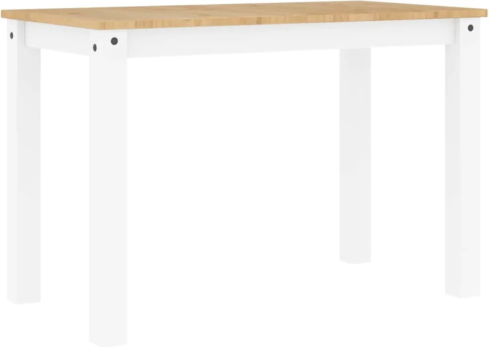 4005704 vidaXL Трапезна маса "Panama" бяла 112x60x75 см бор масив