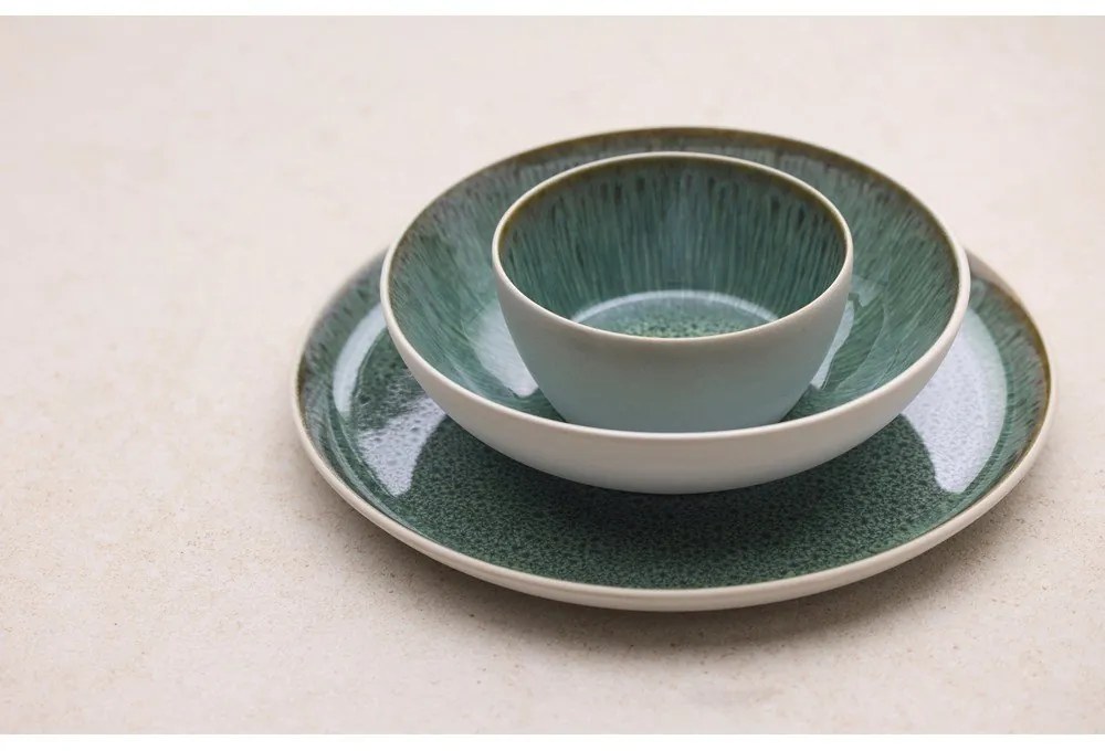 Бяла/зелена глинена чиния ø 27 cm Gastro White/Green – Bitz