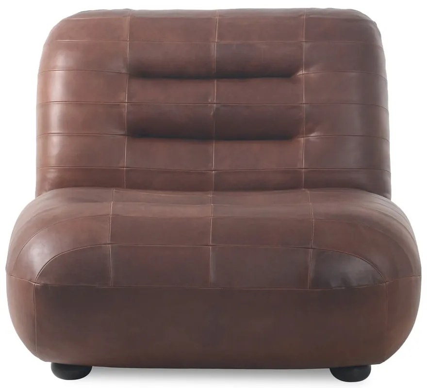 Кафяво кожено кресло Wyatt – Dutchbone