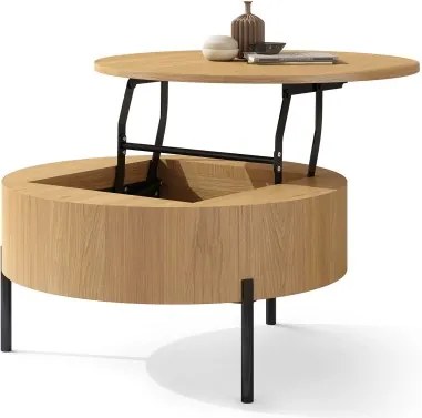 ФРИДА Естествен дъб – МОДЕРНА ХОЛНА МАСА С ПОВДИГАЩ ПЛОТ И СКРИТО ПРОСТРАНСТВО ЗА СЪХРАНЕНИЕ