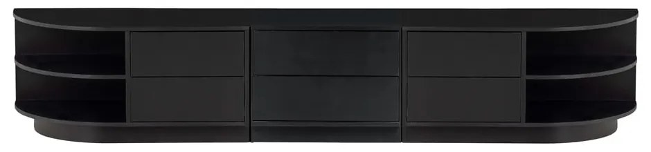 Черен TV комплект от масивен бор 206x40 cm Finca – WOOOD