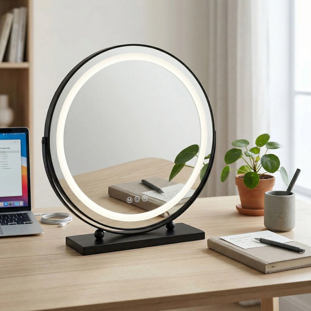 Огледало LED MAKE-UP Black 50 cm