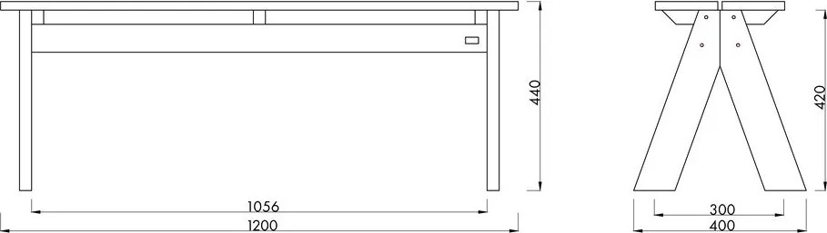 Тъмнокафява градинска пейка от масивно дърво Navo – noo.ma
