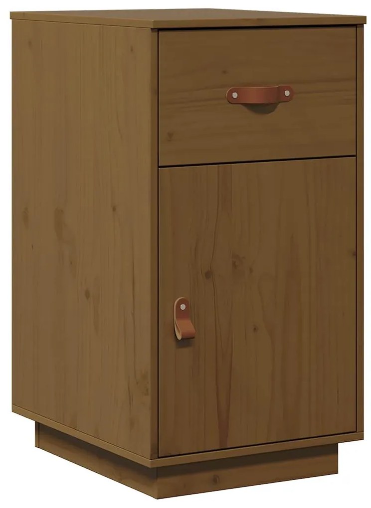 820100 vidaXL Шкаф за бюро, меденокафяв, 40x50x75 см, борово дърво масив