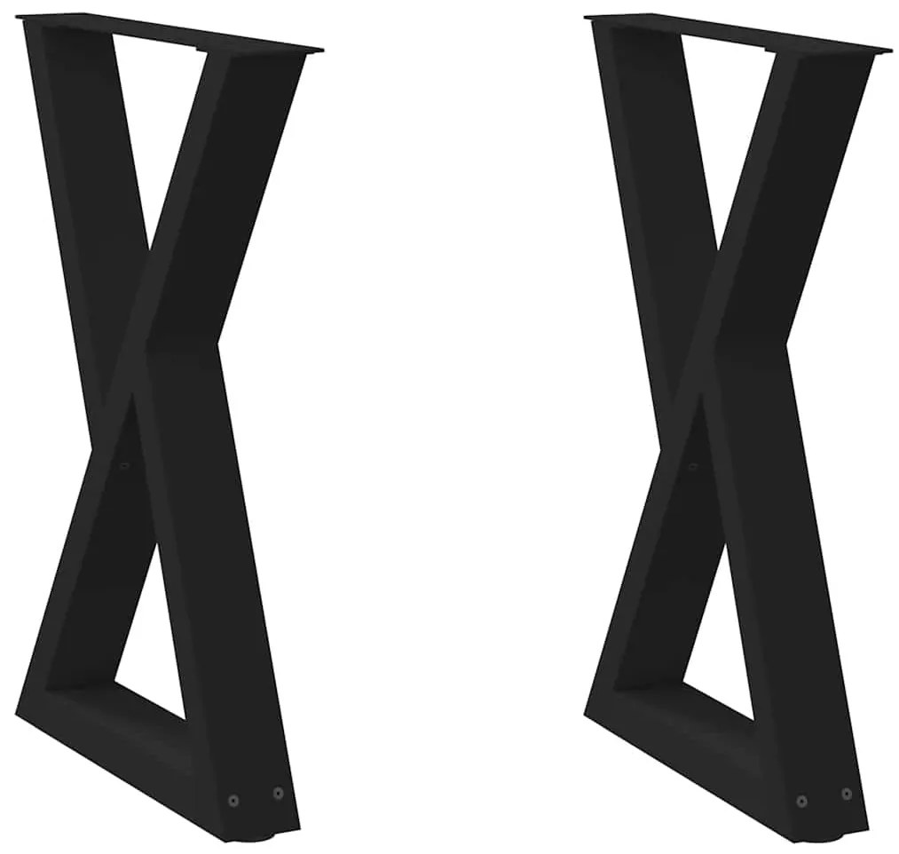 4012720 vidaXL Крака за трапезна маса, 2 бр., черни, 60 x (72-73,3) см, стомана
