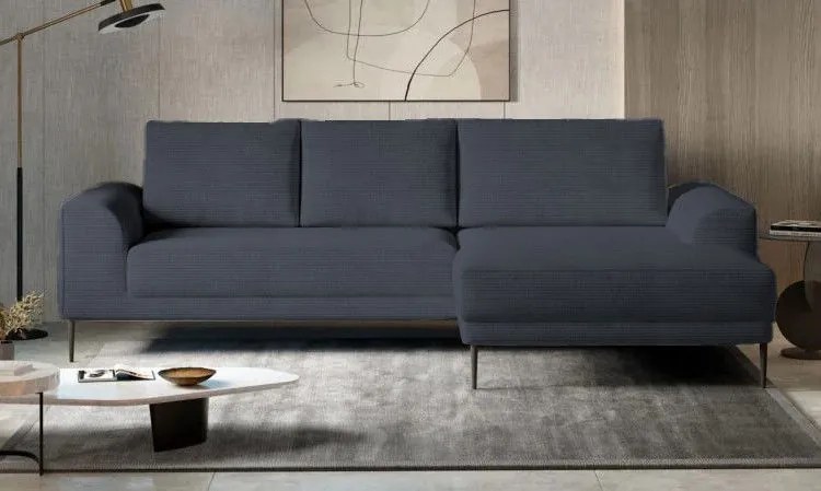 Ъглов диван Holland Mini-тъмно сив-десен