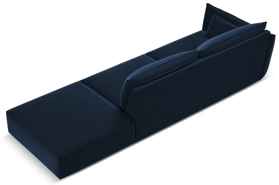 Тъмносин кадифен диван ляв ъгъл 264 cm Vanda – Mazzini Sofas