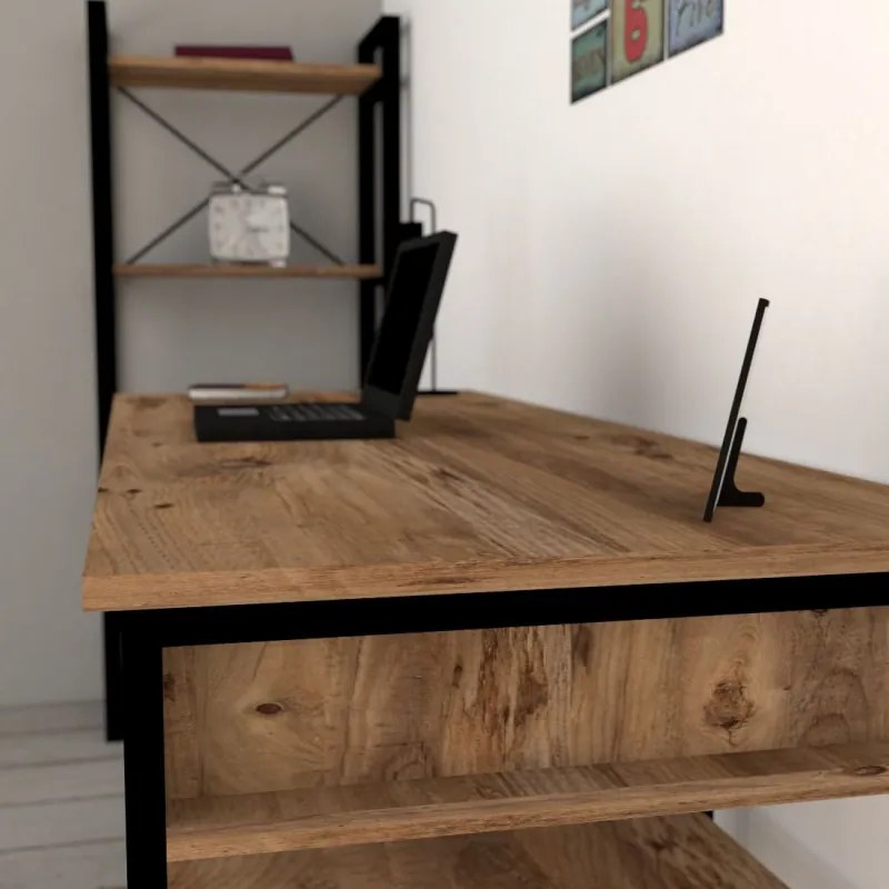 Бюро Kalune Design 835PUQ3826, Меламиново покритие, 150х75.8см, Кафяв