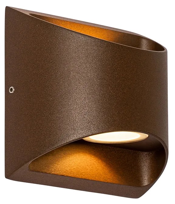 Модерна външна стенна лампа ръждиво кафява с LED 2-светлина IP54 - Mal