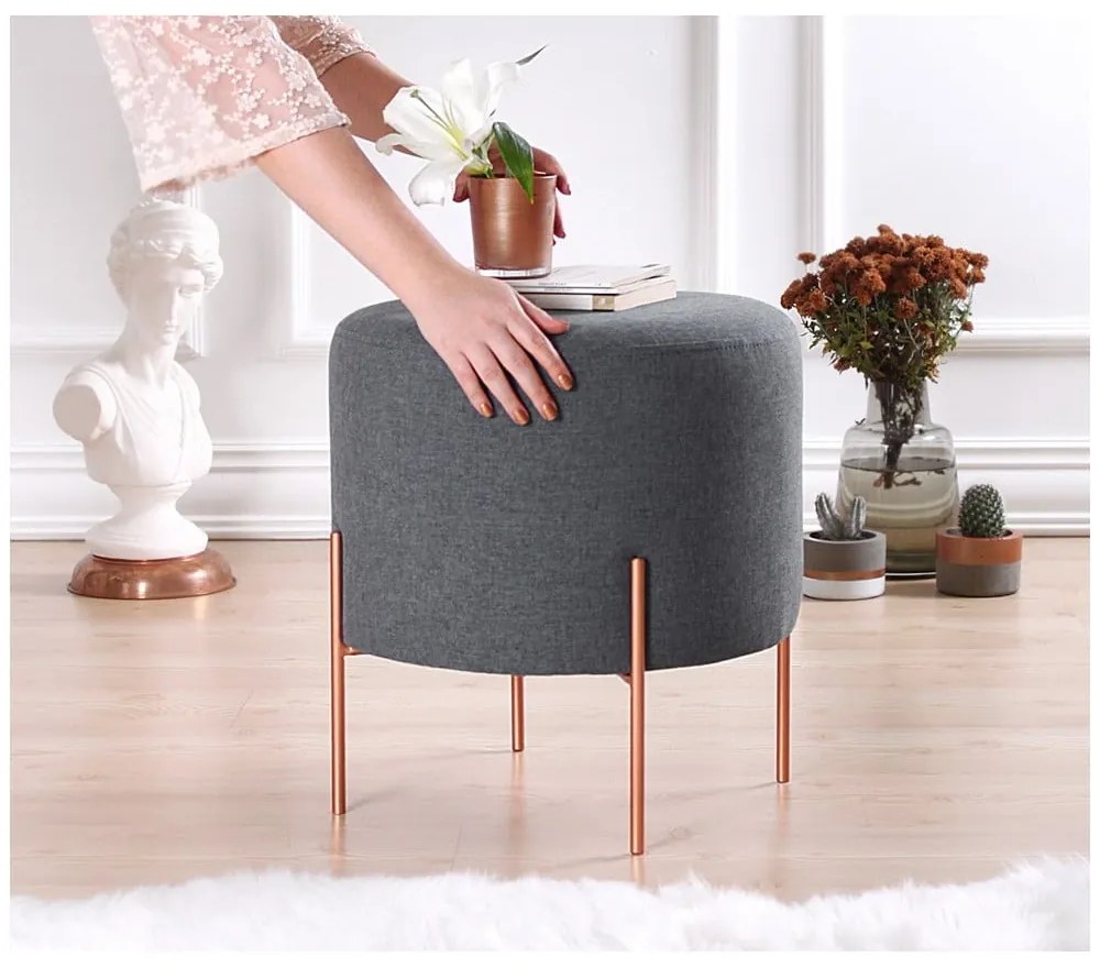 Тъмносива табуретка Copper – Artie