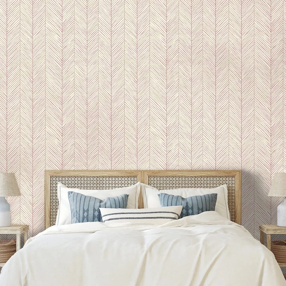 Самозалепващ фототапет – Нежен розов шеврон мотив