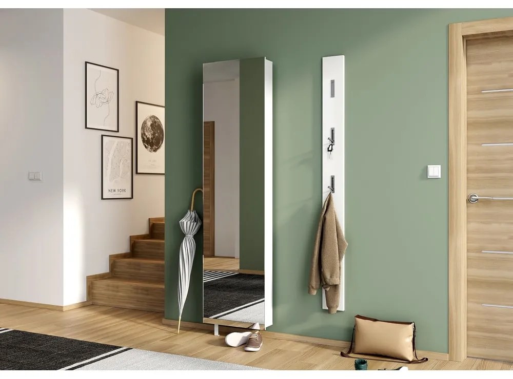 Бял шкаф за коридор 50x195x18 cm Rotary – Germania