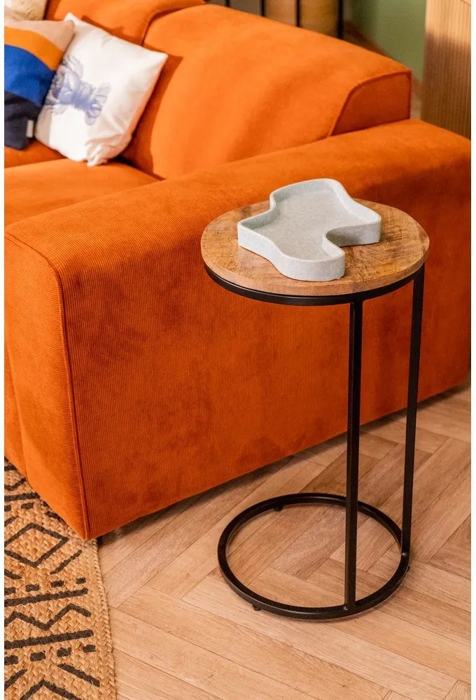 Оранжев ъглов диван от велур (ляв ъгъл) Sting - Scandic