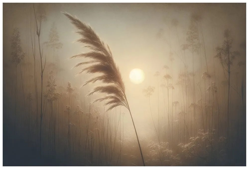Самозалепващ тапет – Пампасна трева в сутрешна мъгла