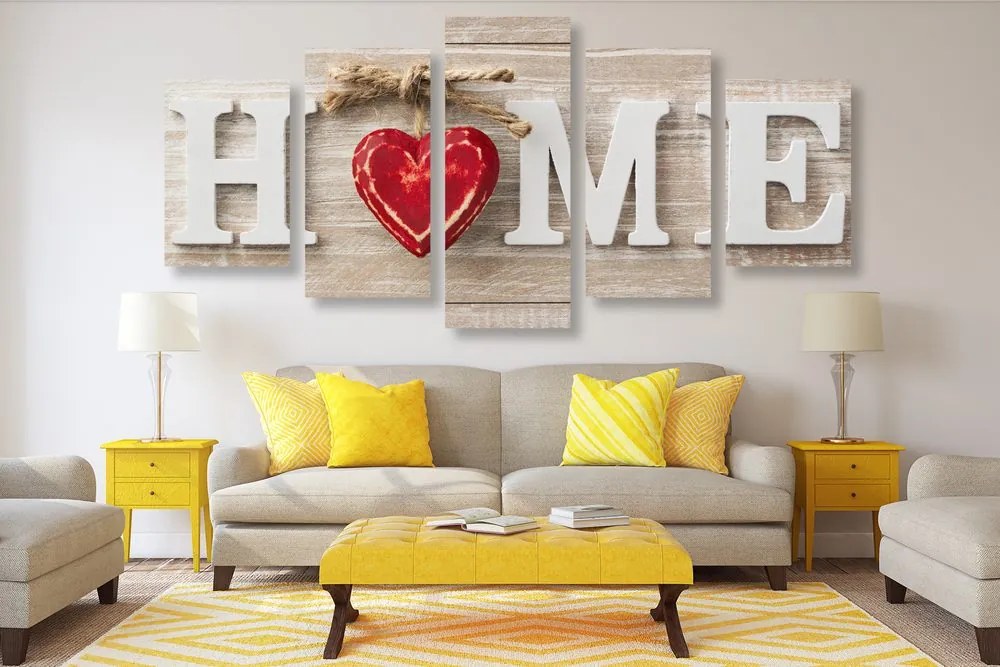 картини от 5 части – С надпис Home