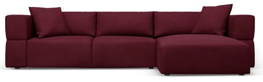Ъглов диван в цвят бордо, десен ъгъл Esther – Milo Casa