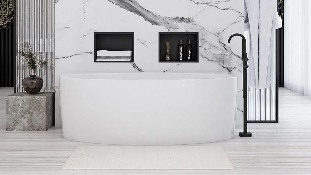 Вграден рафт за баня  30x30 matte black