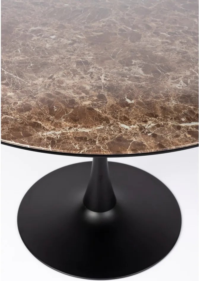 Кръгла трапезна маса с плот от имитация на мрамор ø 110 cm Maru – White Label