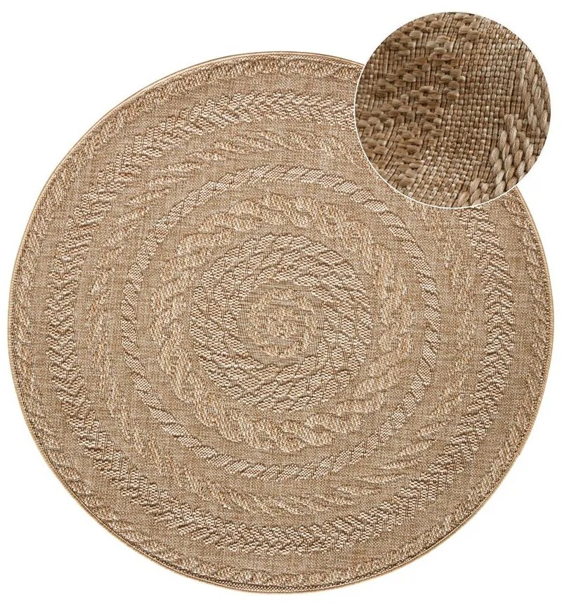 Бежов килим за открито , Ø 160 cm Almendro - NORTHRUGS