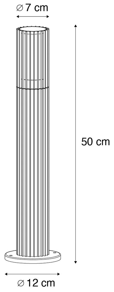 Умен външен стълб черен 50 см IP44 RGBW вкл. Wifi GU10 50mm - Boris