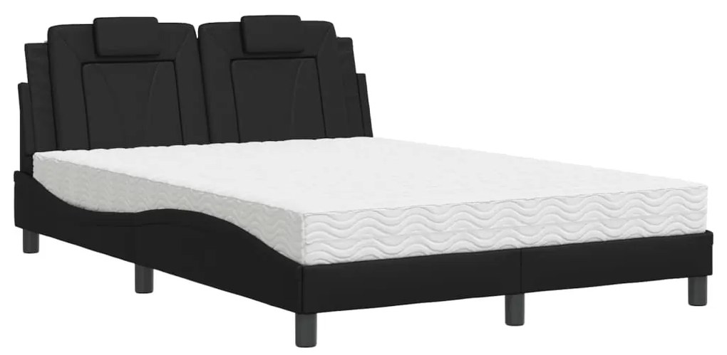 3208796 vidaXL Легло Viana без матрак, черно, 140x200 см, изкуствена кожа