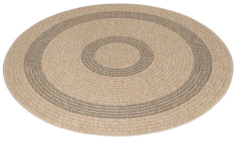 Черно-бежов кръгъл външен килим ø 160 cm Comilla – Ayyildiz Carpets