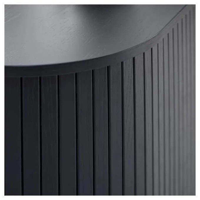 Черна телевизионна масичка от дъб 56x180 cm Nola - Unique Furniture