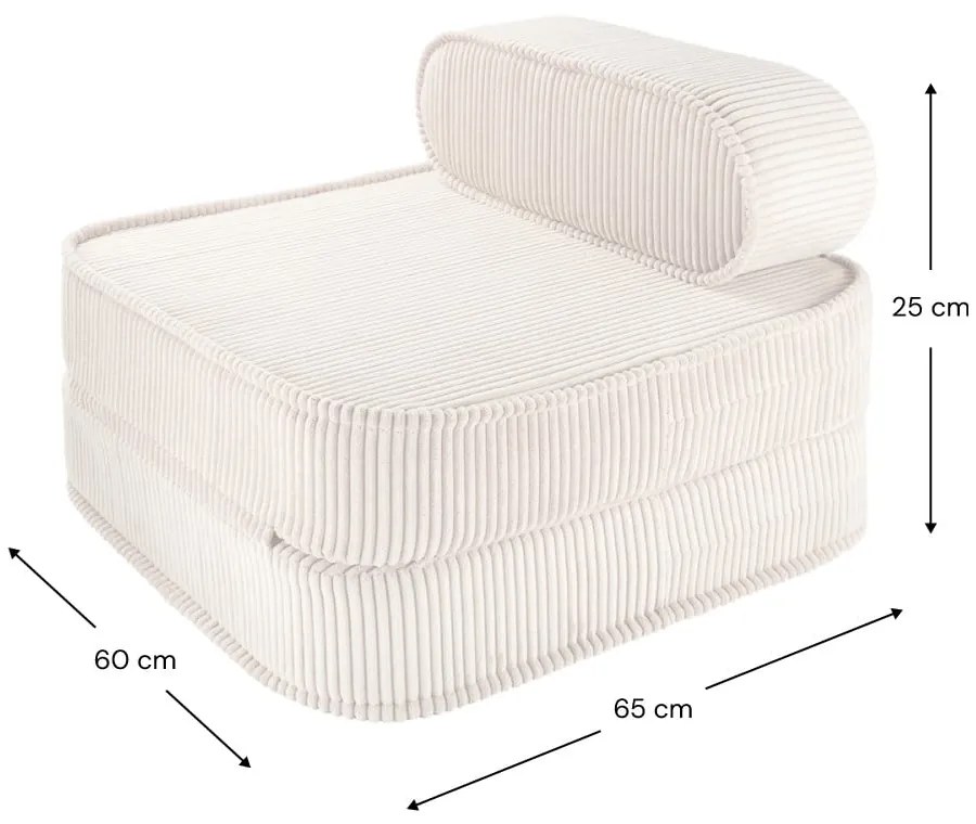 Кремав детски стол от рипсено кадифе Flip – Wigiwama