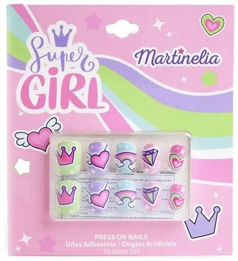 Козметичен комплект, Martinelia, Super Girl, Изкуствени нокти, 10 броя