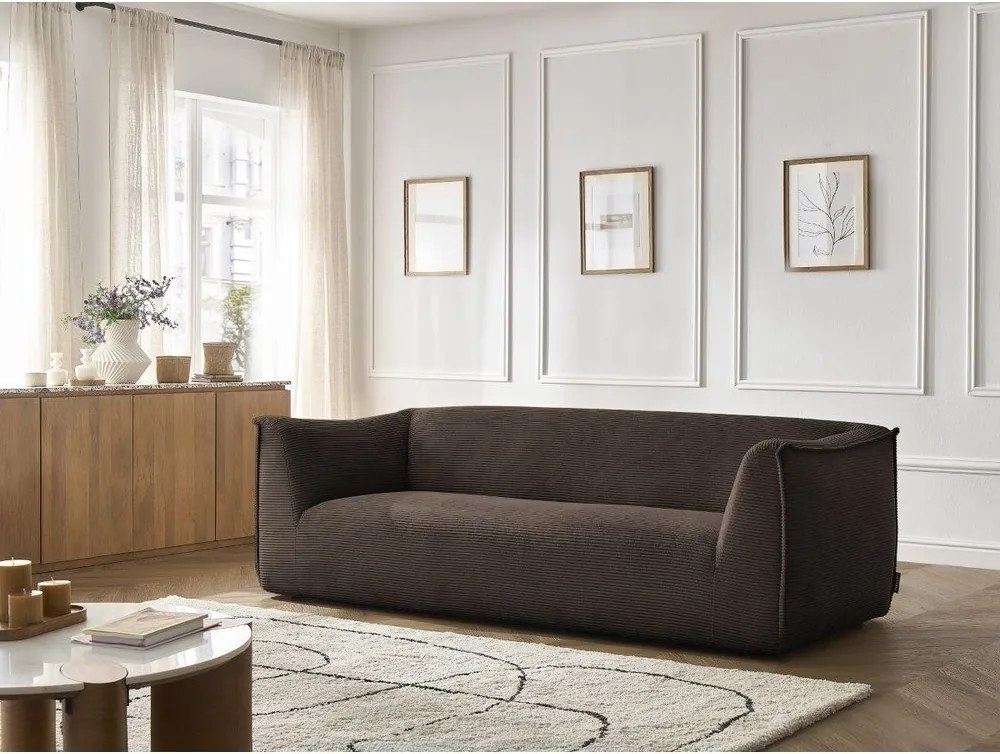 Кафяв диван от рипсено кадифе 242 cm Giorgia – Bobochic Paris