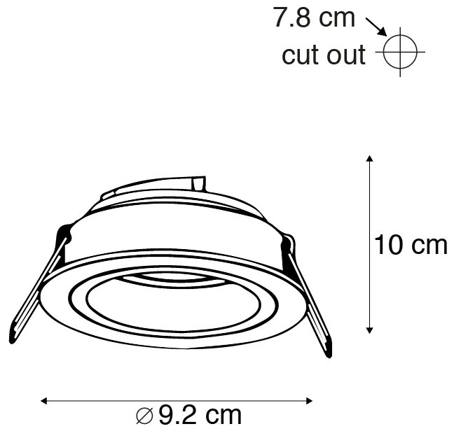 Комплект от 6 вградени спота кръгли алуминиеви регулируеми - Chuck