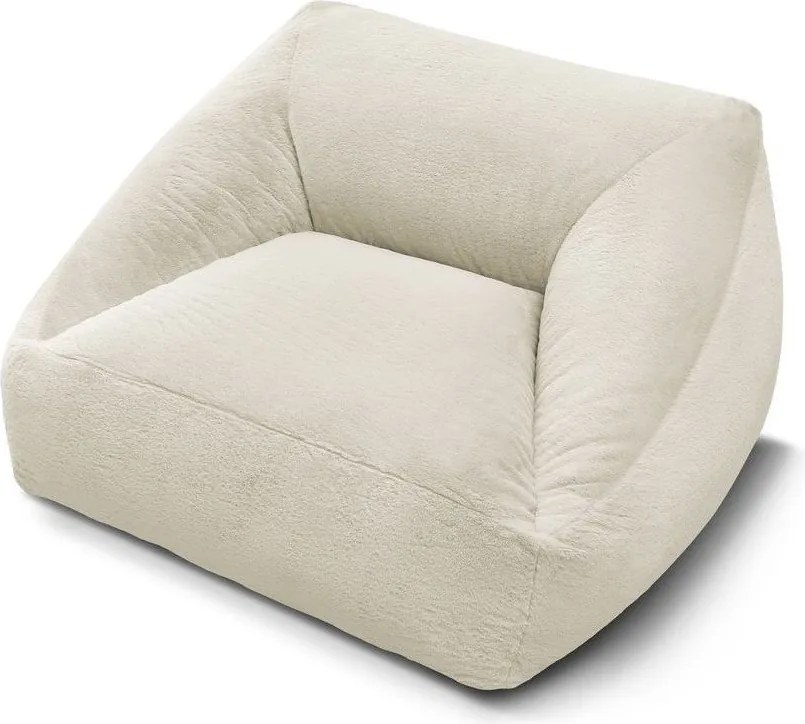 Кремав пуф от изкуствен косъм Lilibet – Bobochic Paris