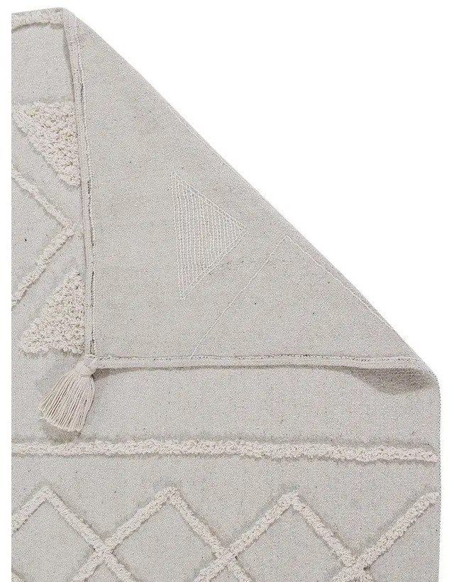 Бял ръчно изработен памучен килим подходящ за пране 120x160 cm Tribu Natural – Lorena Canals