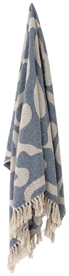 Синьо /бежово одеяло от рециклиран памук 130x160 cm Salobre – Bloomingville