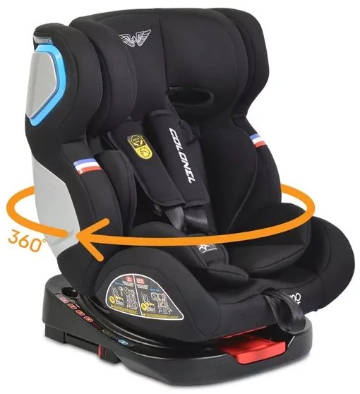 Стол за кола 0-36 кг. с Isofix COLONEL MONI - черен