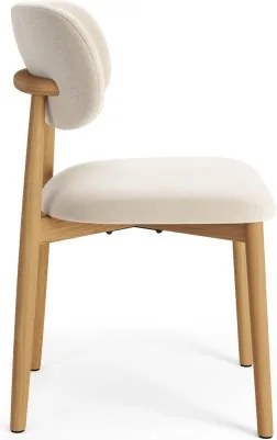 АЛMО Бежово (тъкан Апия 453)/рамка лакиран дъб - ДЪРВЕН СТОЛ ЗА ДНЕВНА, ТРАПЕЗАРИЯ, КУХНЯ РЕТРО