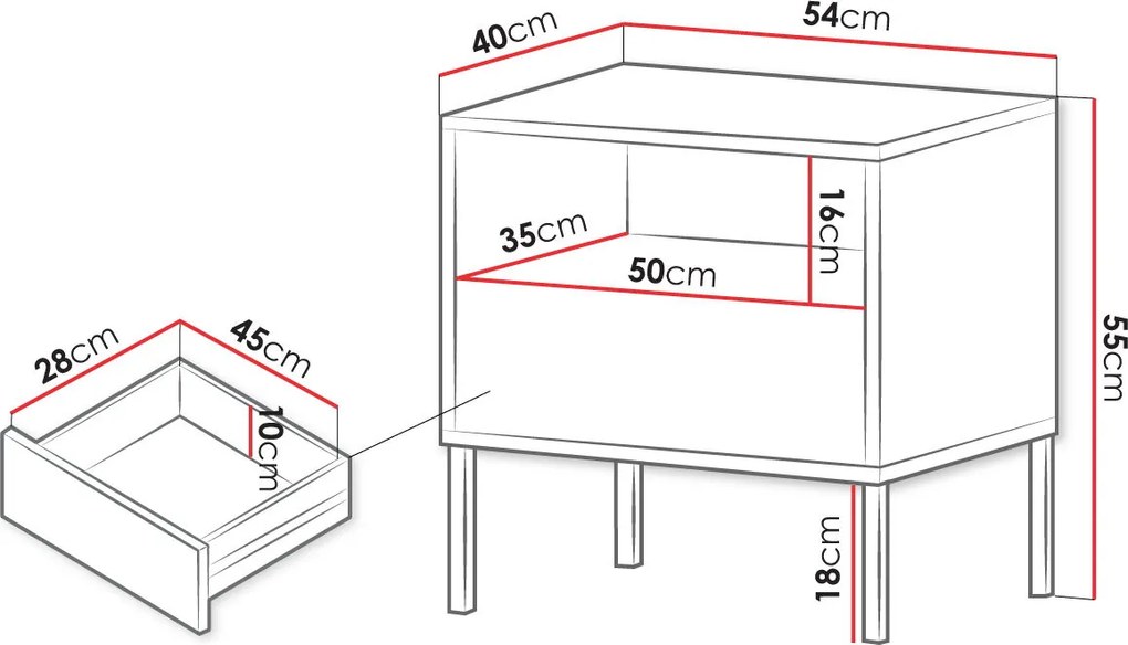 Нощно шкафче Debora-Mauro