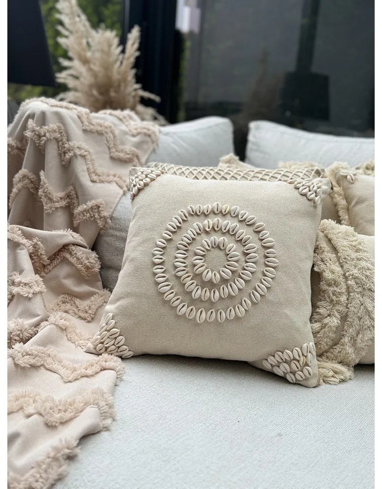 Памучна калъфка за възглавница 43x43 cm Seashells – Mioli Decor