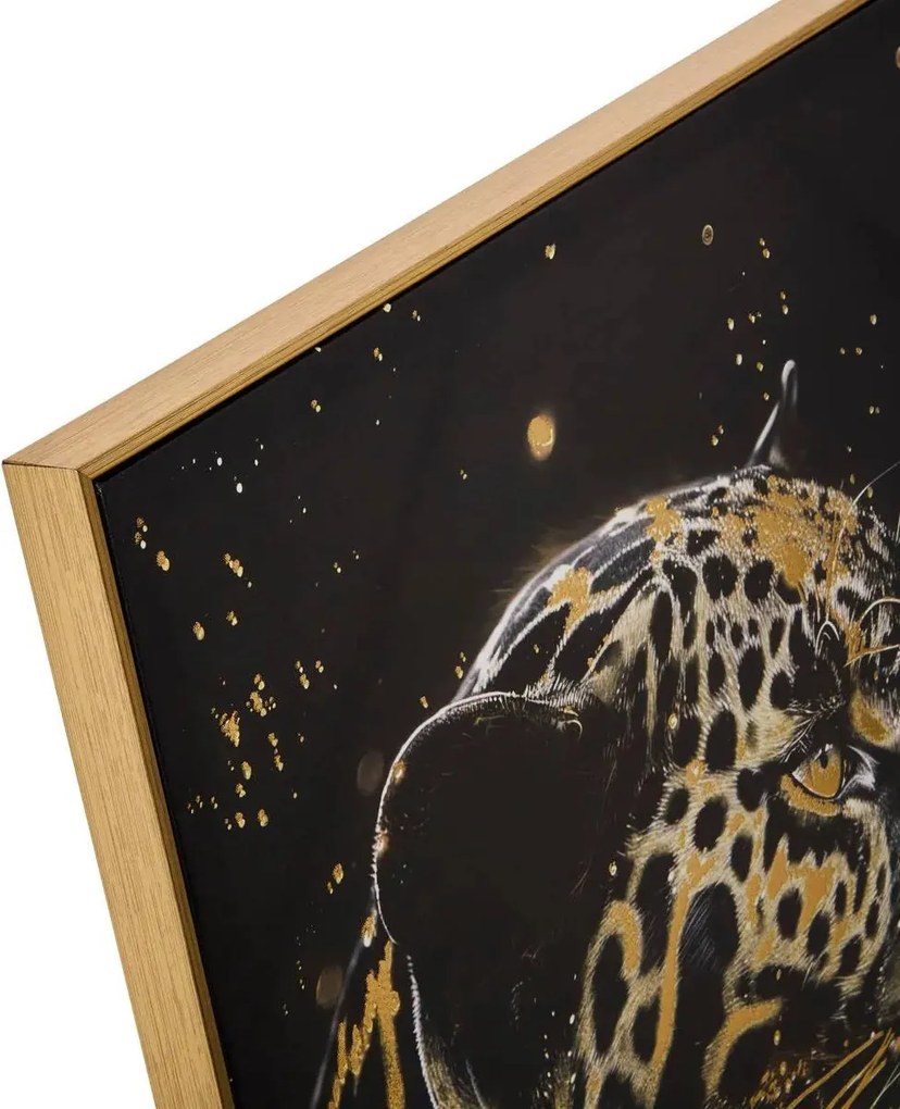 Картина atmosphera Lupita, Принт на платно 58x78 см, Леопард, Ефект алуминий