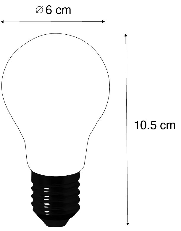 Комплект от 5 LED крушки E27 A60 прозрачни 2.2W 470lm 2700K