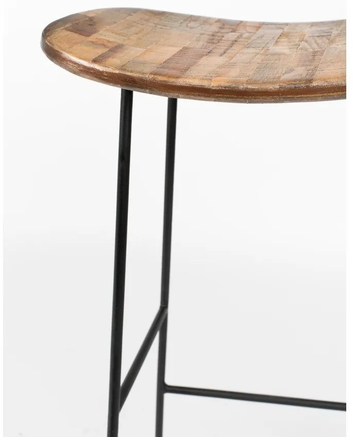 Бар стол от масивно тиково дърво в естествен цвят (височина на седалката 76 cm) Tangle – White Label