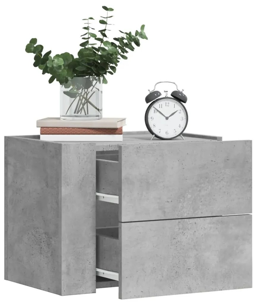 Sonata H Нощни шкафчета за стенен монтаж 2 бр бетонно сиви 45x30x35 см